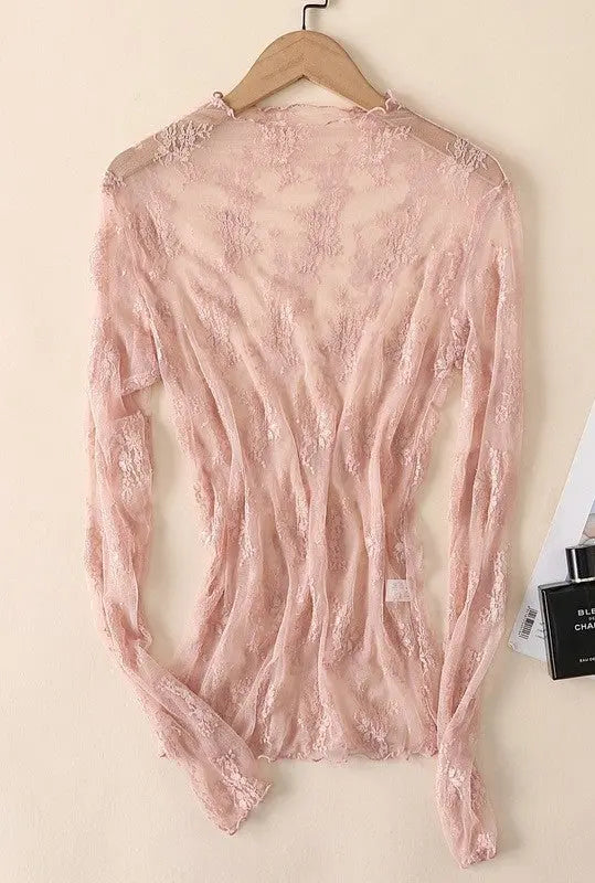 Long sleeve mesh top Miss Sparkling