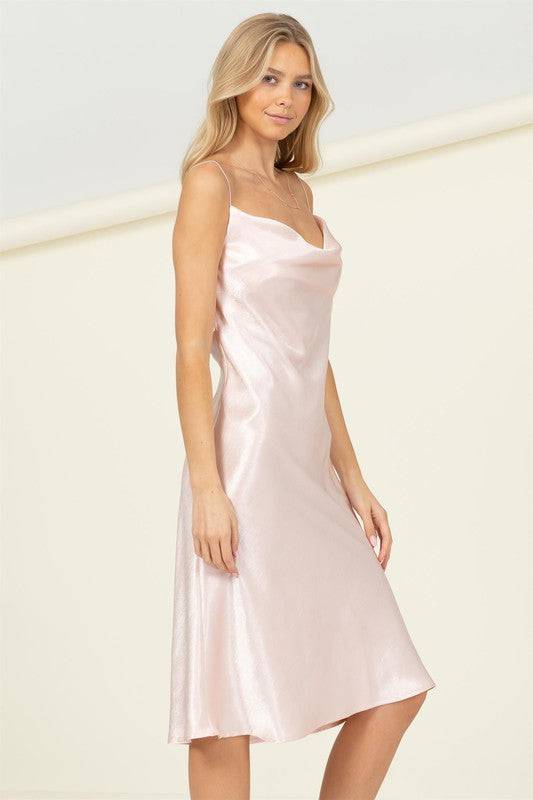 MEET YOU THERE COWL NECK MIDI DRESS Eye Candy Sensation
