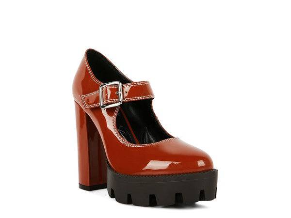 MILLENIAL BUG Patent High Heeled Mary Jane Shoes Eye Candy Sensation