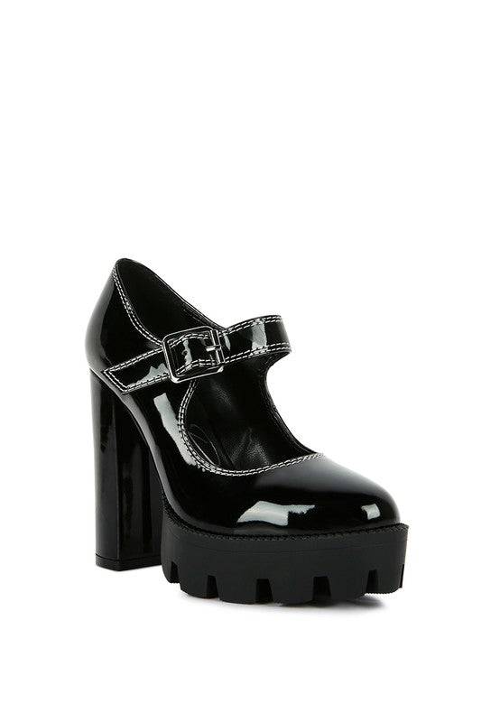 MILLENIAL BUG Patent High Heeled Mary Jane Shoes Eye Candy Sensation