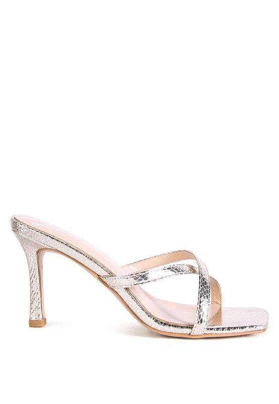 MURIEL CROC CROSS STRAP SLIDER SANDALS Eye Candy Sensation