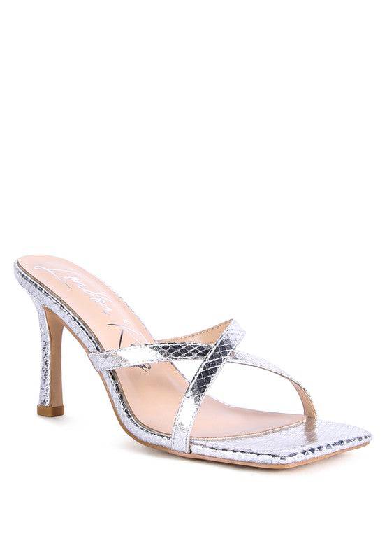MURIEL CROC CROSS STRAP SLIDER SANDALS Eye Candy Sensation