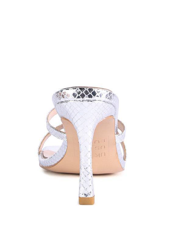 MURIEL CROC CROSS STRAP SLIDER SANDALS Eye Candy Sensation