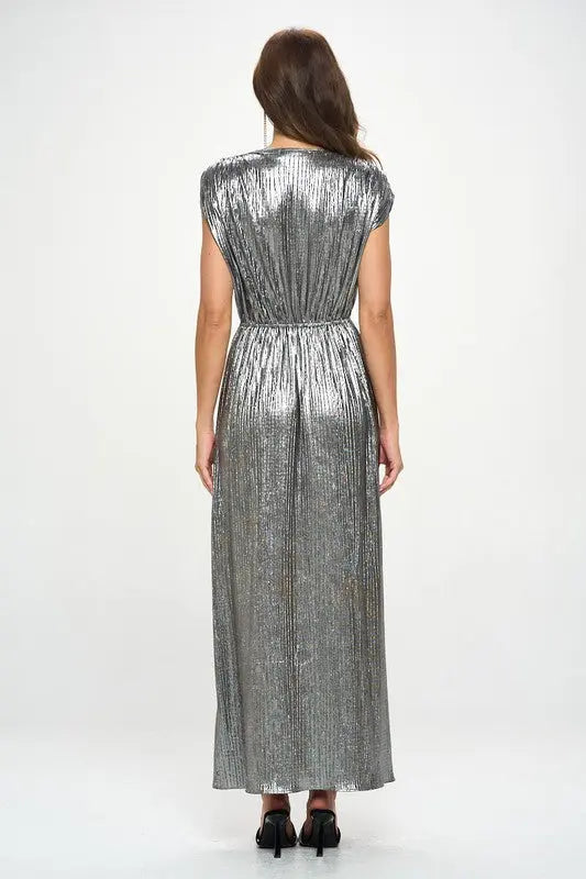Made in USA Sleeveless Metallic Maxi Dress Renee C.