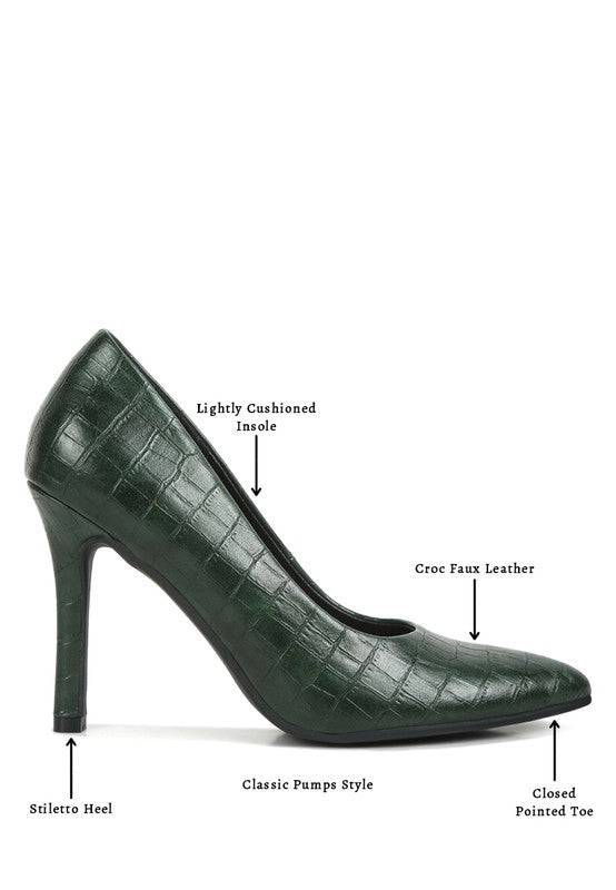 Mellen Croc Faux Leather Formal Pumps Eye Candy Sensation