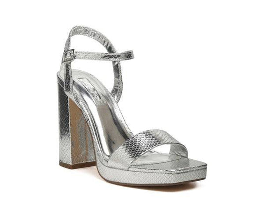 Merengue Metallic High Block Heel Sandal Eye Candy Sensation