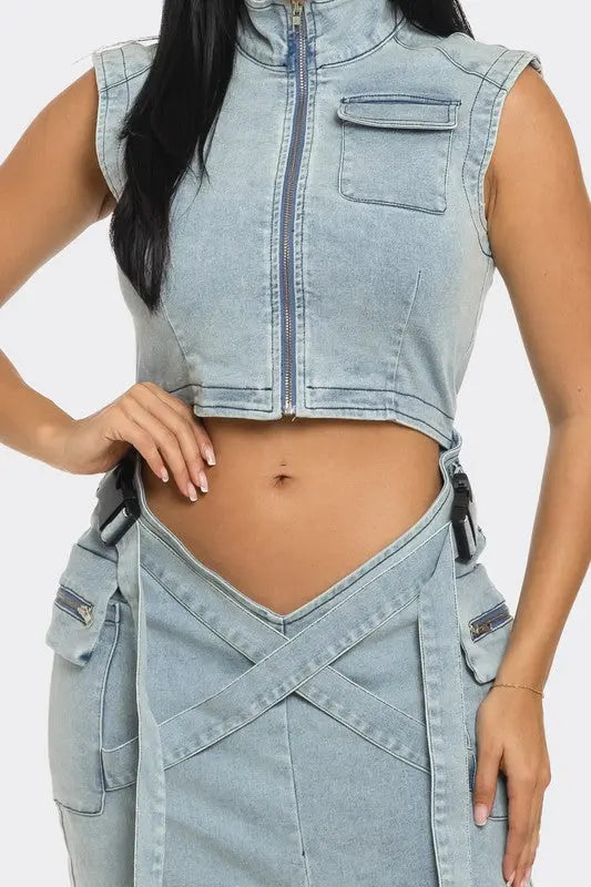 Modern Edge Denim Co-ord Set Athina