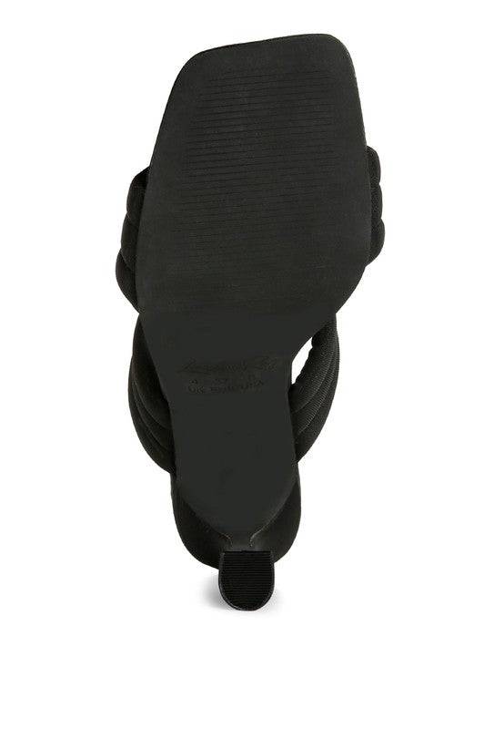 New Crush Quilted Straps Spool Heeled Sandals Eye Candy Sensation