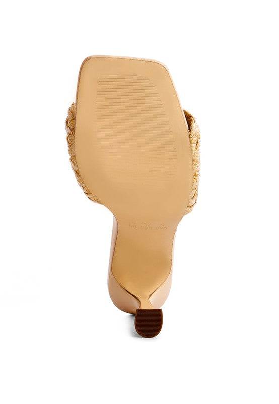 Ny Tour Braided Strap Heeled Sandals Eye Candy Sensation