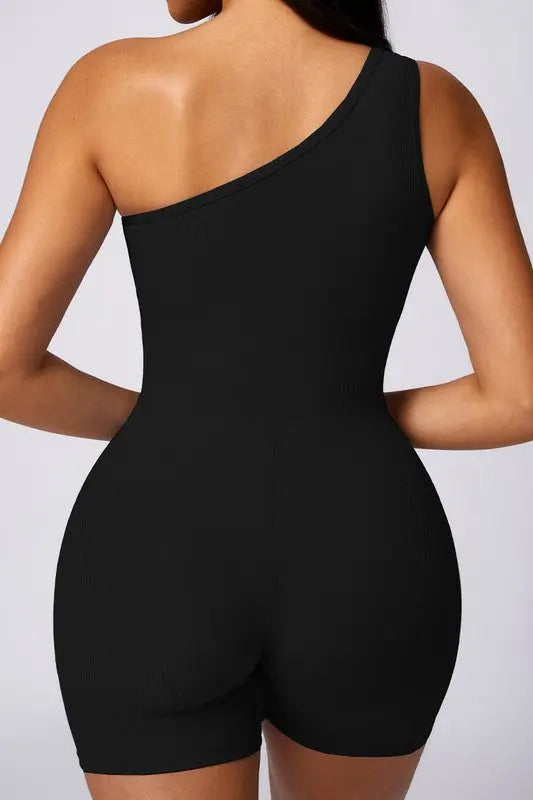 Oblique one-shoulder exercise fitness bodysuits WonderXFans