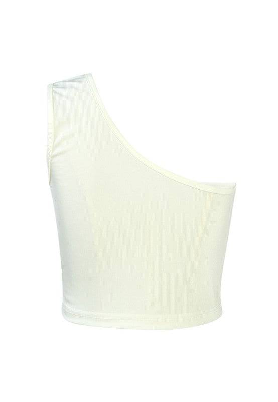 One Shoulder Knitted Crop Top Eye Candy Sensation