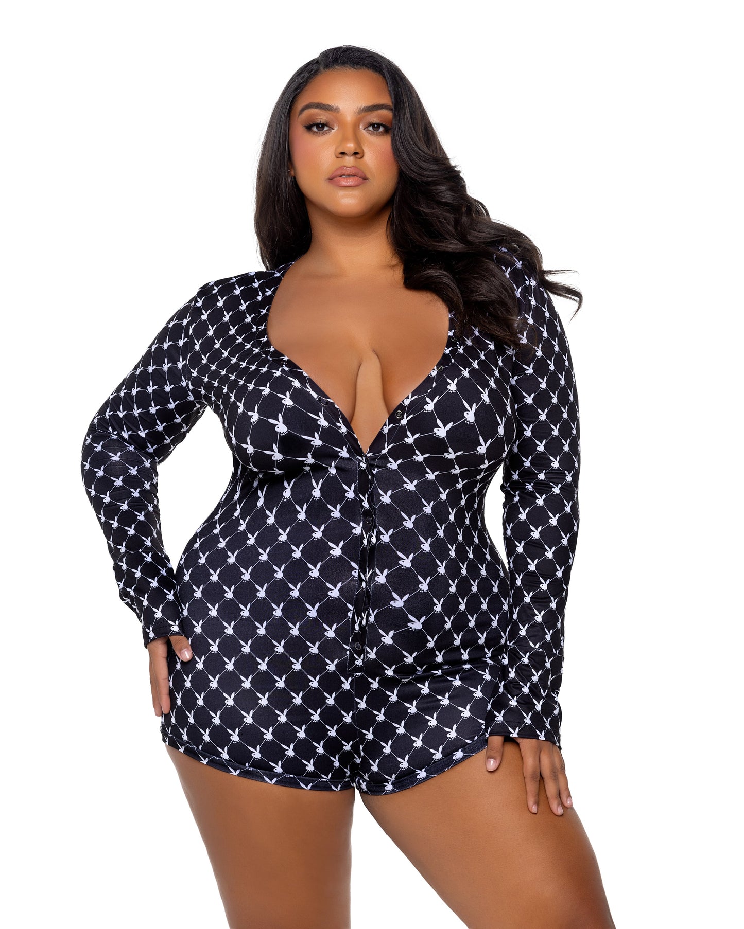 PBLI174 - Playboy Bunny Cozy Lounge Romper Roma Costume, Inc.