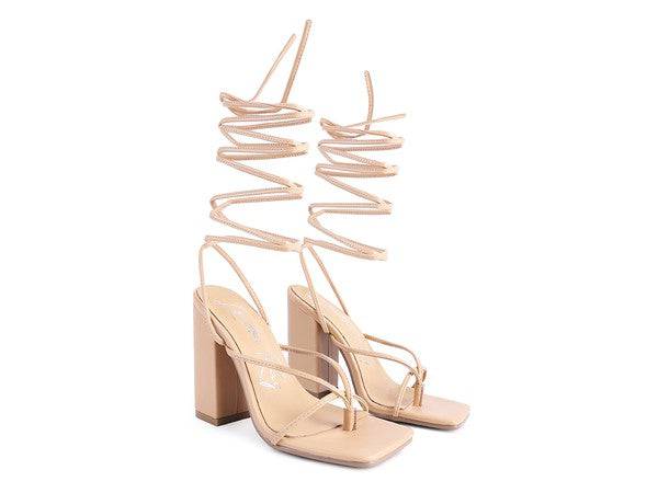 POLE DANCE LACE UP BLOCK HEELED SANDAL Eye Candy Sensation