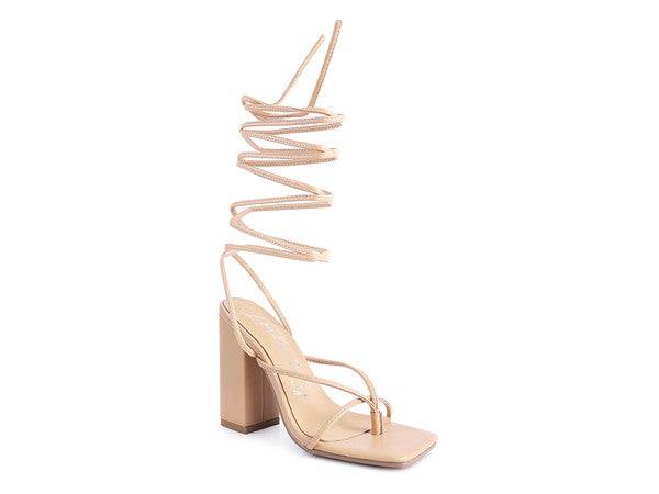 POLE DANCE LACE UP BLOCK HEELED SANDAL Eye Candy Sensation