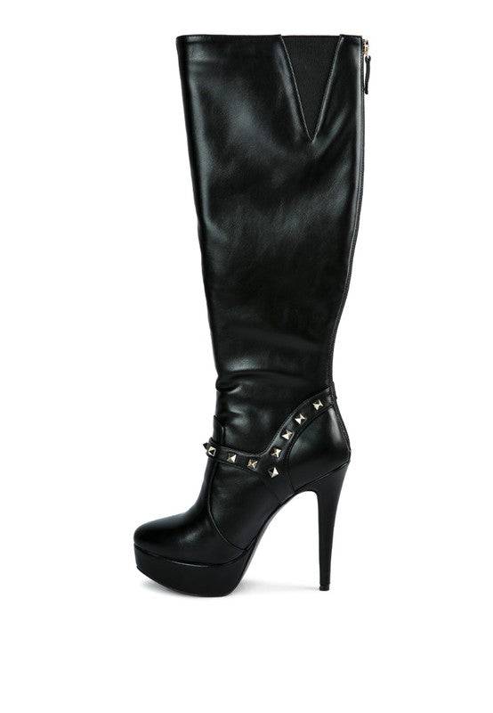 Patent Stiletto Heeled Mid Calf Boots Eye Candy Sensation