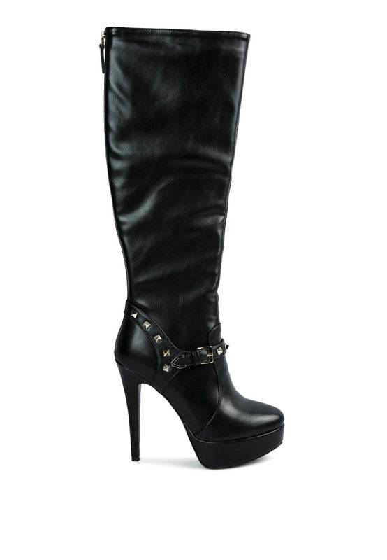 Patent Stiletto Heeled Mid Calf Boots Eye Candy Sensation
