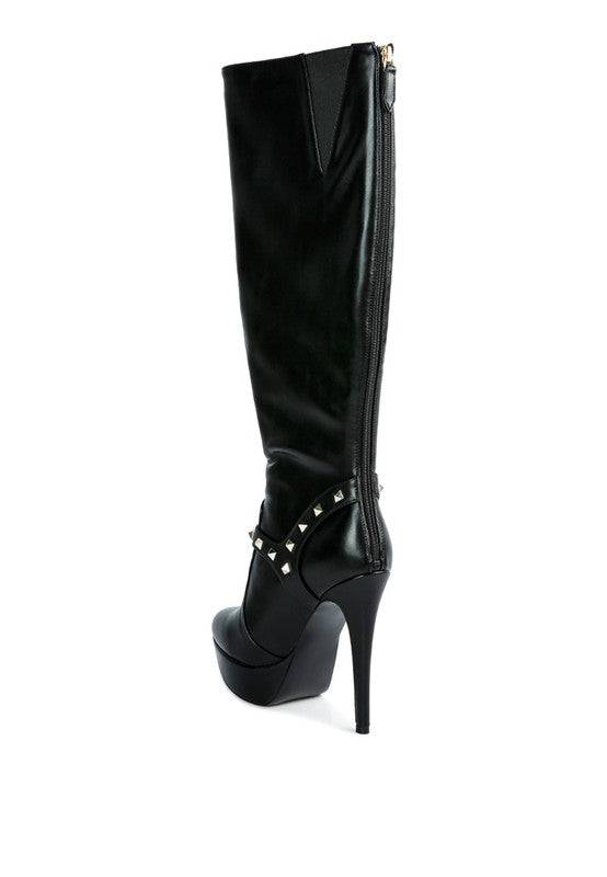 Patent Stiletto Heeled Mid Calf Boots Eye Candy Sensation