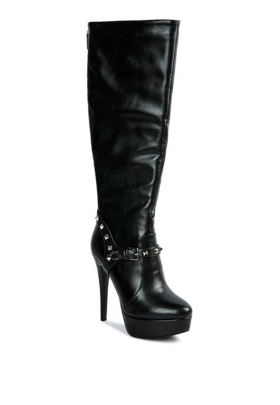 Patent Stiletto Heeled Mid Calf Boots Eye Candy Sensation