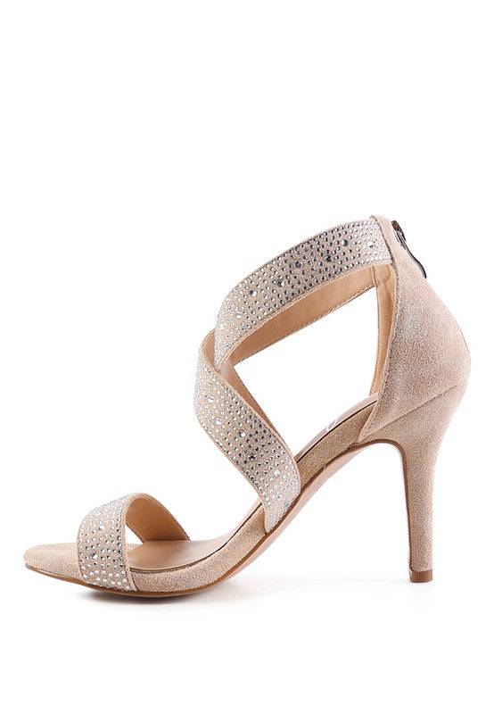 QUEEN BEE Rhinestone High Heeled Sandal Eye Candy Sensation