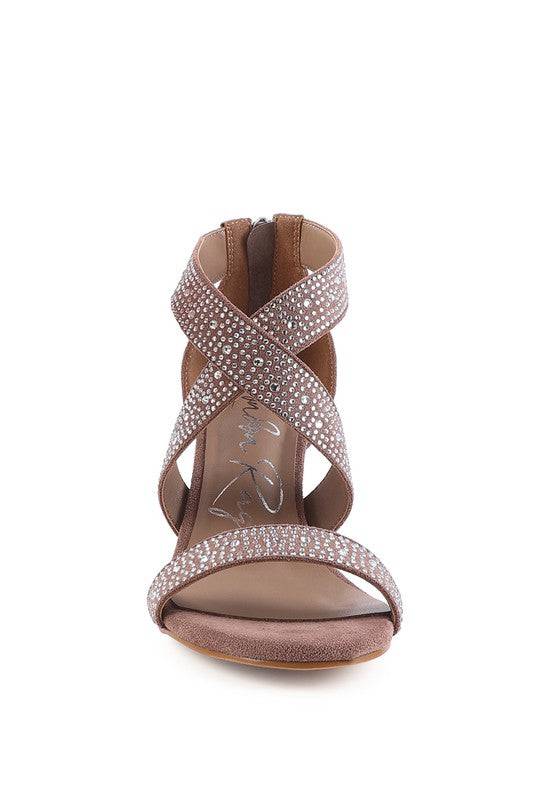 QUEEN BEE Rhinestone High Heeled Sandal Eye Candy Sensation
