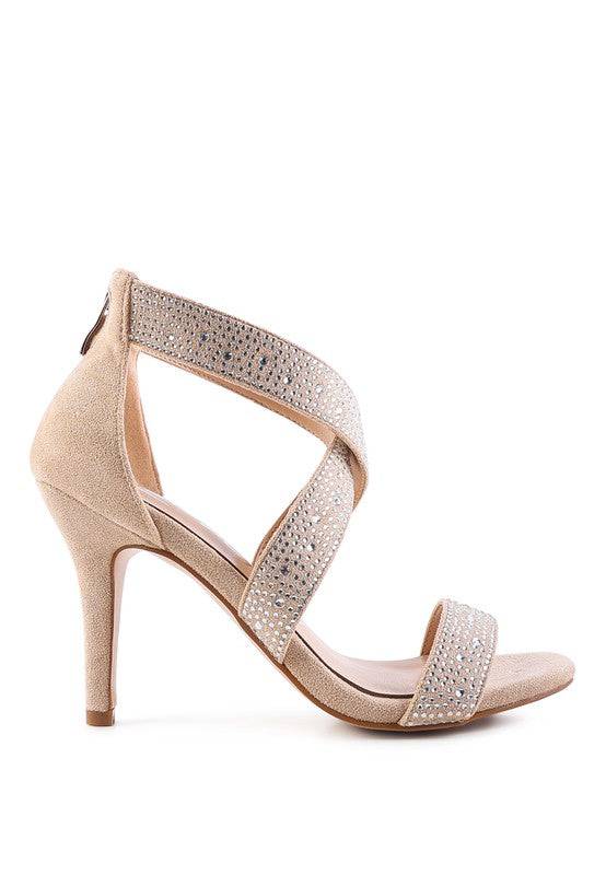 QUEEN BEE Rhinestone High Heeled Sandal Eye Candy Sensation