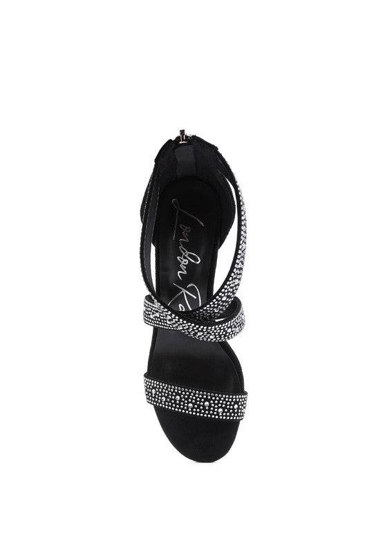 QUEEN BEE Rhinestone High Heeled Sandal Eye Candy Sensation