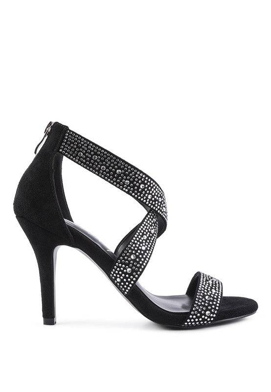 QUEEN BEE Rhinestone High Heeled Sandal Eye Candy Sensation