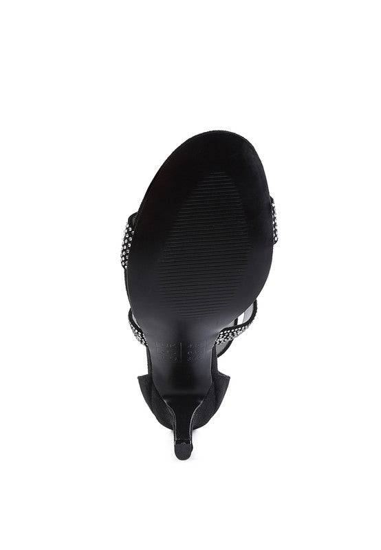 QUEEN BEE Rhinestone High Heeled Sandal Eye Candy Sensation