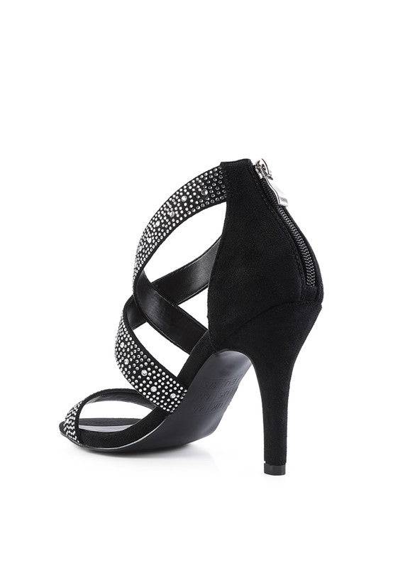 QUEEN BEE Rhinestone High Heeled Sandal Eye Candy Sensation