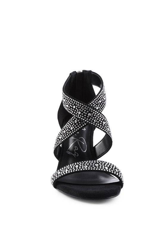 QUEEN BEE Rhinestone High Heeled Sandal Eye Candy Sensation
