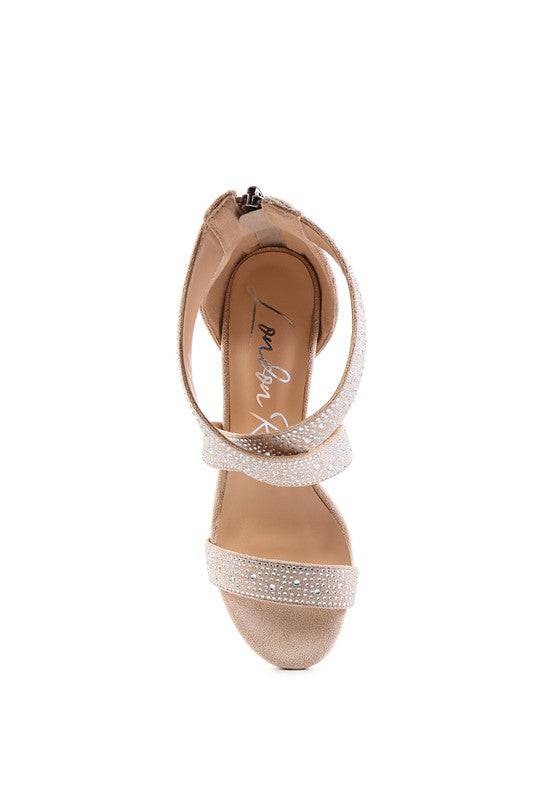 QUEEN BEE Rhinestone High Heeled Sandal Eye Candy Sensation