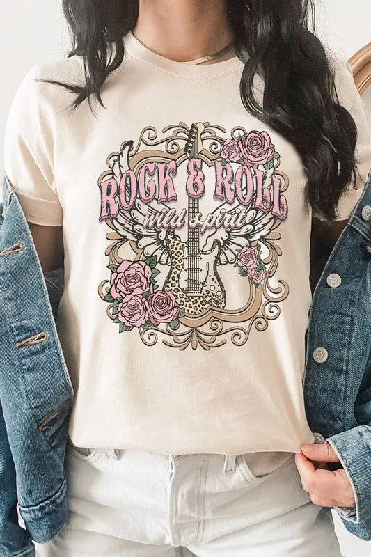 Rock And Roll Wild Spirit Guitar Graphic Tee Kissed Apparel