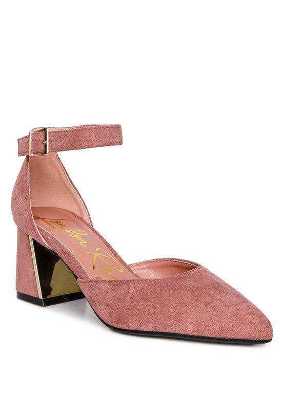 Rory Metallic Sling Detail Block Heel Sandals Eye Candy Sensation