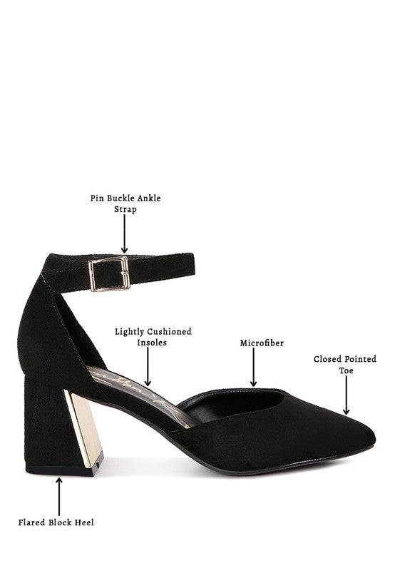 Rory Metallic Sling Detail Block Heel Sandals Eye Candy Sensation