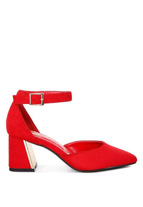 Rory Metallic Sling Detail Block Heel Sandals Eye Candy Sensation