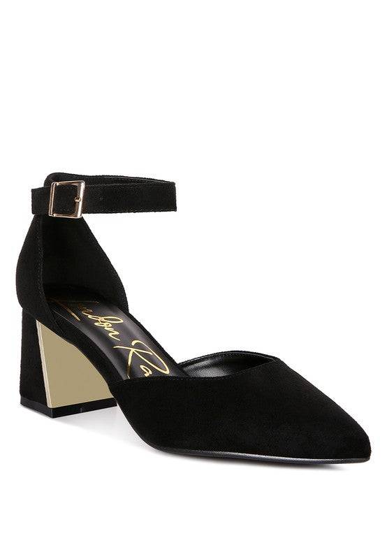 Rory Metallic Sling Detail Block Heel Sandals Eye Candy Sensation