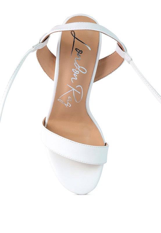 SHEENY CLEAR STILETTO LACE UP SANDAL Eye Candy Sensation