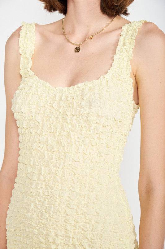 SMOCKED OPEN BACK MINI DRESS Eye Candy Sensation