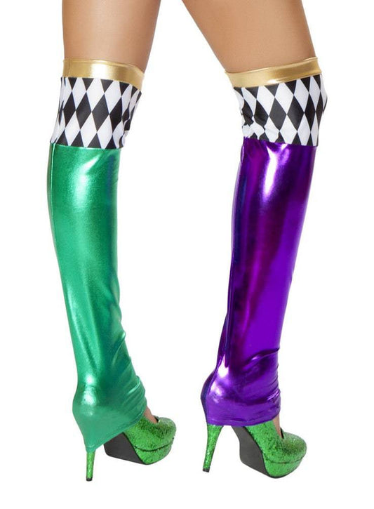 ST4723 - Green/Purple Jester Leggings Roma Costume