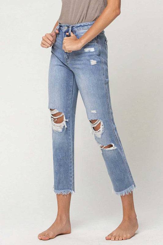 SUPER HIGH RISE DISTRESSED RELAXED STRAIGHT Eye Candy Sensation