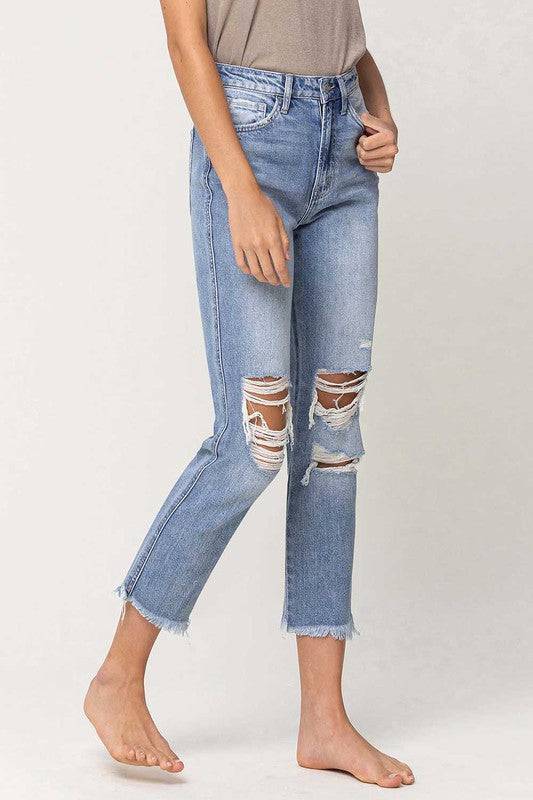 SUPER HIGH RISE DISTRESSED RELAXED STRAIGHT Eye Candy Sensation