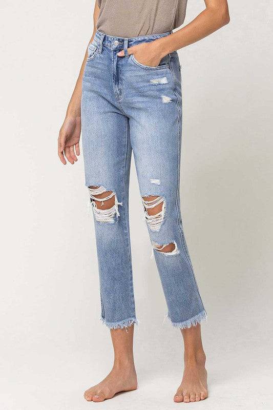 SUPER HIGH RISE DISTRESSED RELAXED STRAIGHT Eye Candy Sensation