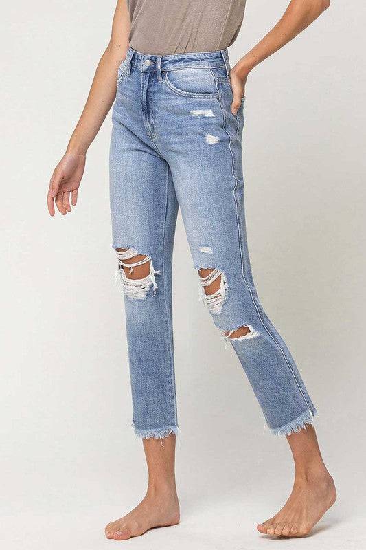 SUPER HIGH RISE DISTRESSED RELAXED STRAIGHT Eye Candy Sensation