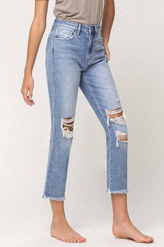 SUPER HIGH RISE DISTRESSED RELAXED STRAIGHT Eye Candy Sensation