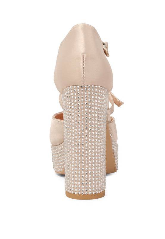 Shiver Rhinestones Embellished Platform Sandals Eye Candy Sensation