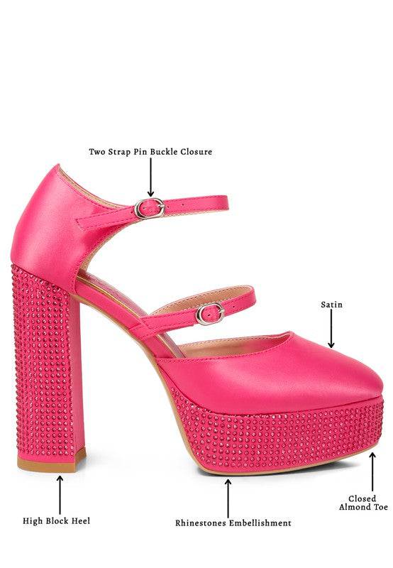 Shiver Rhinestones Embellished Platform Sandals Eye Candy Sensation