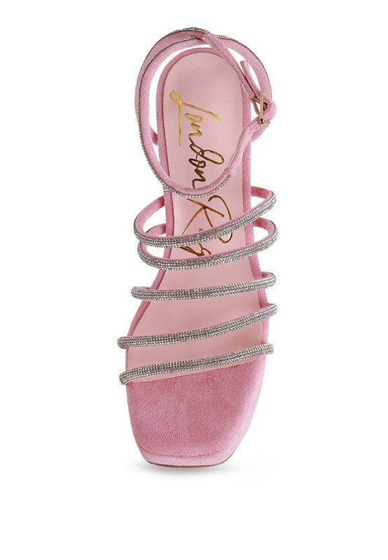 TRICKS SNAKE SKIN HIGH BLOCK HEELED SANDALS Eye Candy Sensation