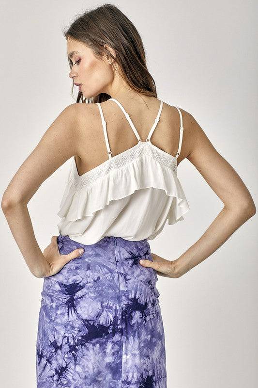 Trim Detail with Ruffle Cami Top Eye Candy Sensation