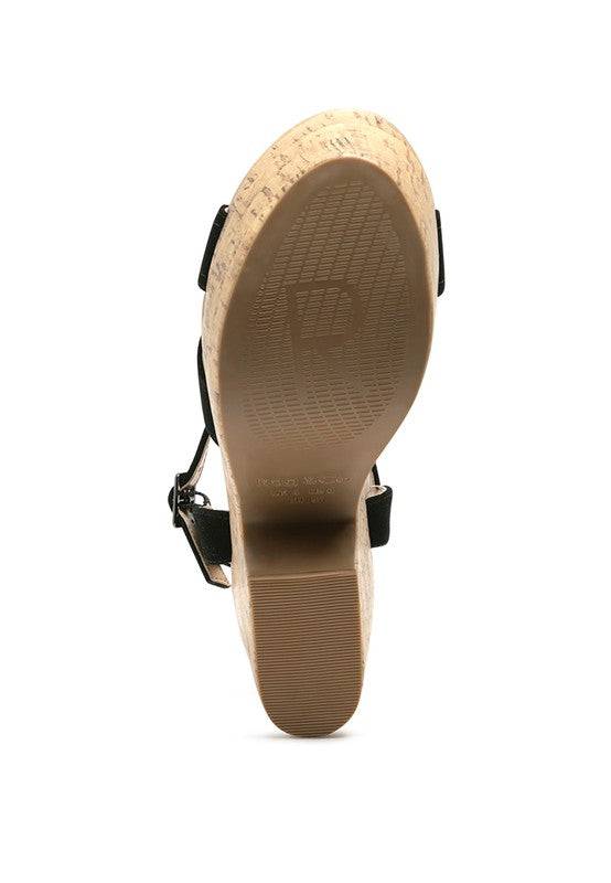 ULLA HIGH HEELED BLOCK SANDAL IN BLACK Eye Candy Sensation