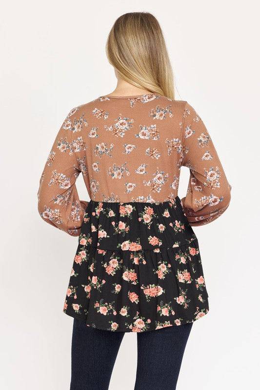 V Neck Tiered Baby Doll Top Eye Candy Sensation